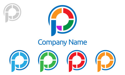 P, p letter, vector, logo, design
