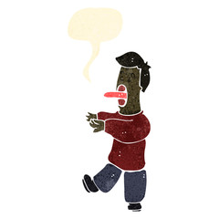 retro cartoon sleep walking man