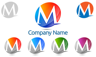 M, m letter, vector, logo, design