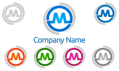 M, m letter, vector, logo, design