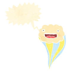 retro cartoon talking cloud symbol,