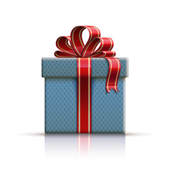 Blue gift box with a bow