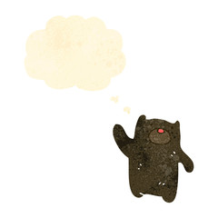 retro cartoon teddy bear with thought bubble