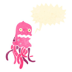retro cartoon jellyfish