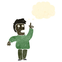 retro cartoon man with idea