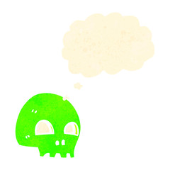 retro cartoon graffiti style skull symbol