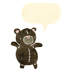 retro cartoon teddy bear