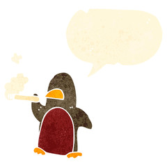 retro cartoon robin smoking cigarette