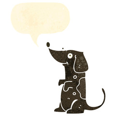 retro cartoon cute little dog,