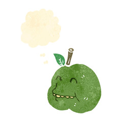 retro cartoon funny apple