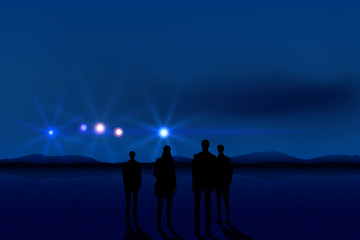 People and UFO © Alpha C