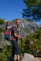 Hiker on the Lycian trail