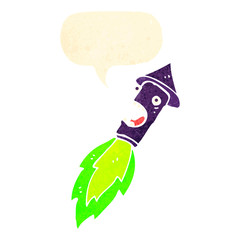 retro cartoon firework with speech bubble