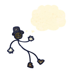 retro cartoon  stick man symbol
