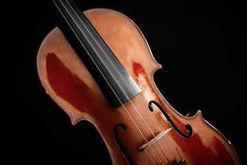 Fototapeta premium Classical violin on dark background