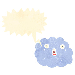 retro cartoon cloud with speech bubble