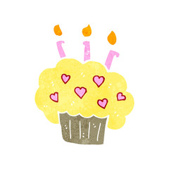 retro cartoon cupcake