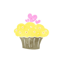 retro cartoon cupcake
