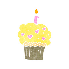 retro cartoon cupcake