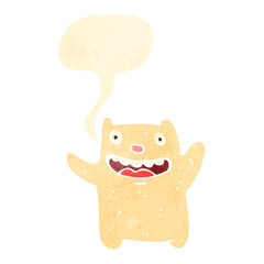 retro cartoon funny little polar bear