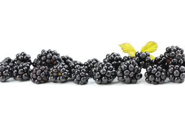 Beautiful ripe blackberry on white background