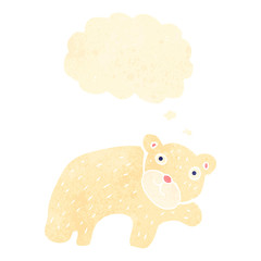 retro cartoon polar bear with thougth bubble