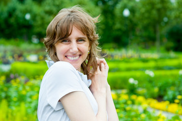 Smiling middle age woman portrait