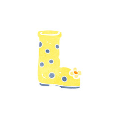 retro cartoon wellington boot