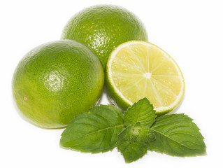 lime and mint isolated