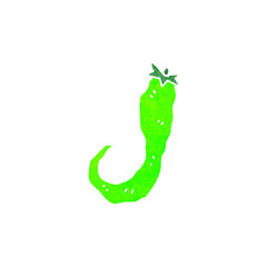 retro cartoon green chili pepper