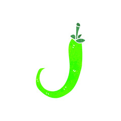 retro cartoon green chili pepper