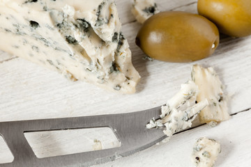 Fototapeta na wymiar Blue Cheese And Olives