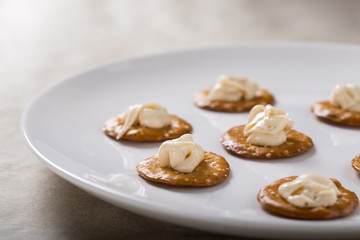 Crackers with Cream Cheese