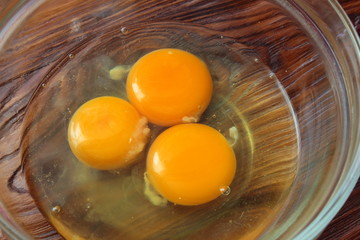 Three broken eggs