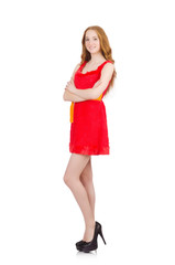 Young beautiful girl isolated on white