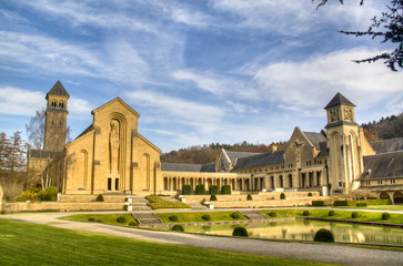 The abbey in Orval, Belgium is famous for its trappist beer, botanical garden and ruins of the...