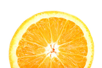 Slice of orange isolated on white