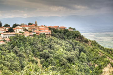 Fototapeta na wymiar View over the town of Sighnaghi, Georgia 