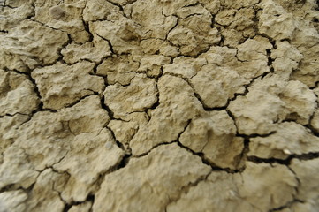 Abstract detail dried soil from a muddy volcanoes area