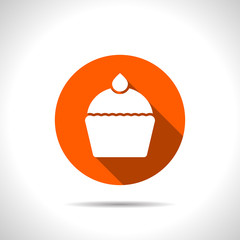 Vector cupcake icon. Food icon. Eps10