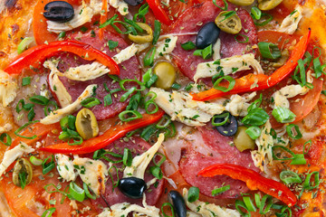 Closeup of fresh baked pizza