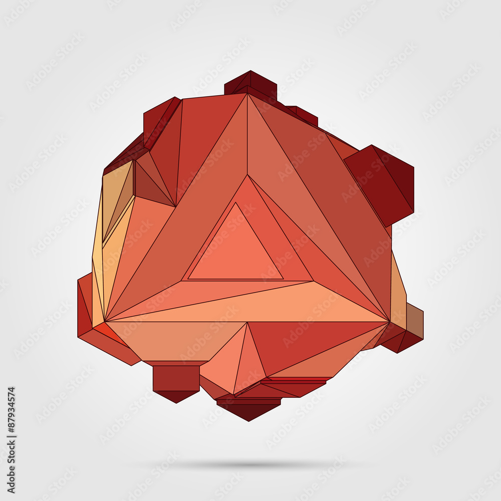 Poster Vector. Abstract 3D geometric illustration.