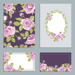 Set of seamless,frame,border with flowers.