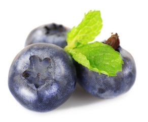 Blueberries isolated on white
