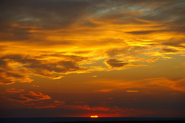 Sunset sky with clouds