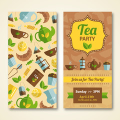 Tea party announcement 2 vertical banners