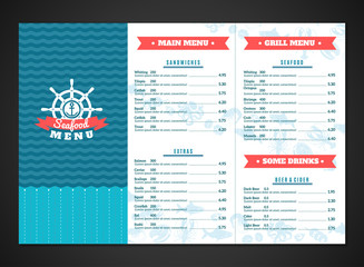 Obraz premium Seafood Menu Template