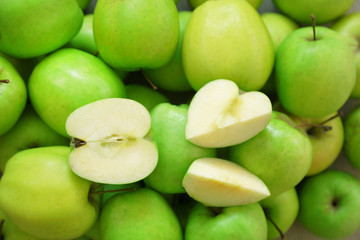 Green apples, closeup