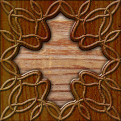 wood background with celtic pattern