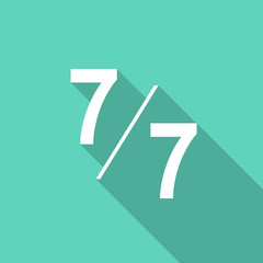 7 per 7 flat design modern icon